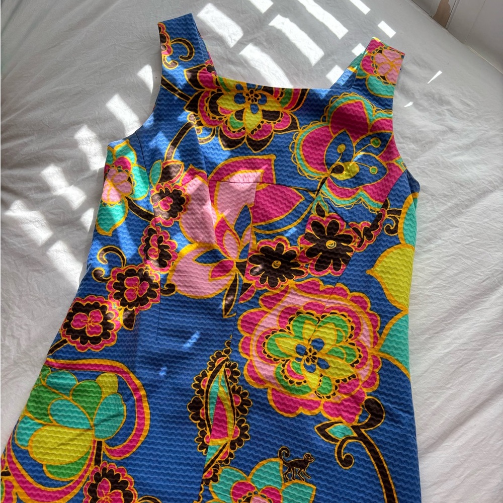 Lilly Pulitzer Blue Multi Floral Sheath Dress